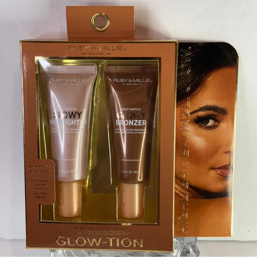 🆕 Glow-Tion Set – Glowy Highlighter & Bronzer Duo | New Vegan Cruelty-Free